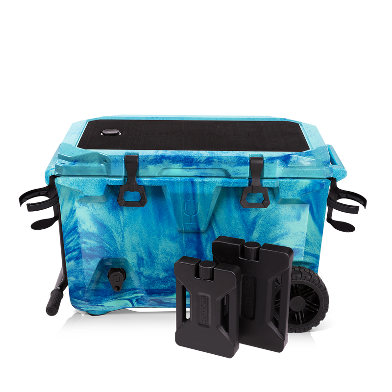 BrüTank 55-Quart Double Drink Holder Cooler Bundle | Ocean Swirl