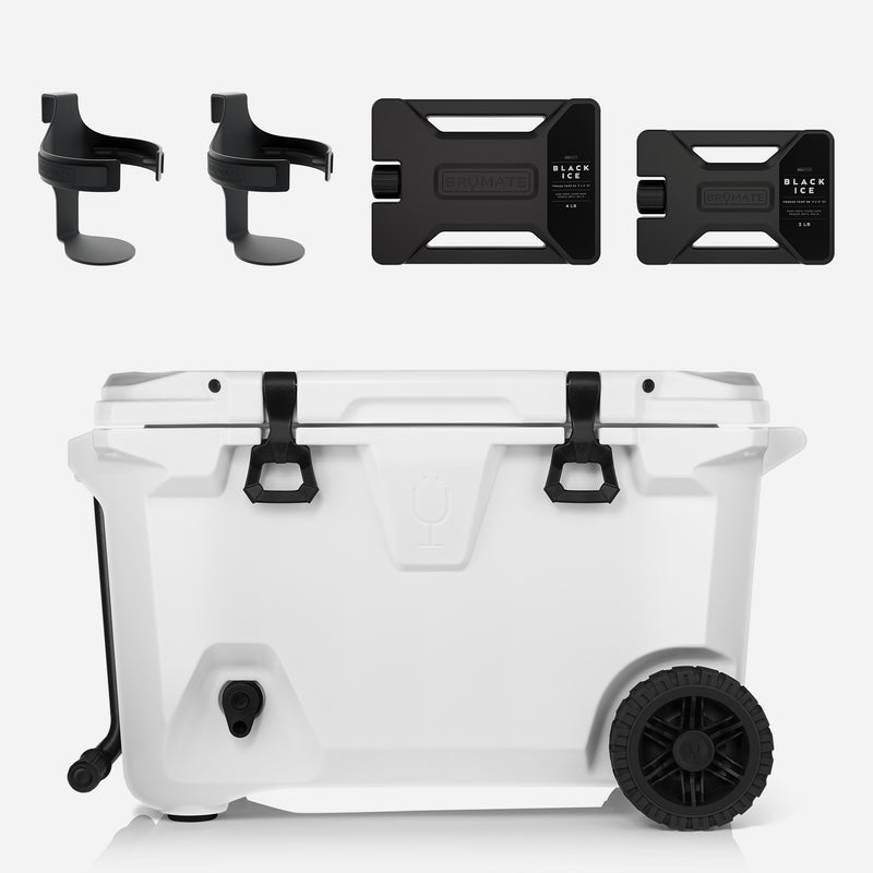 BrüTank 55-Quart Double Drink Holder Cooler Bundle | Ice White