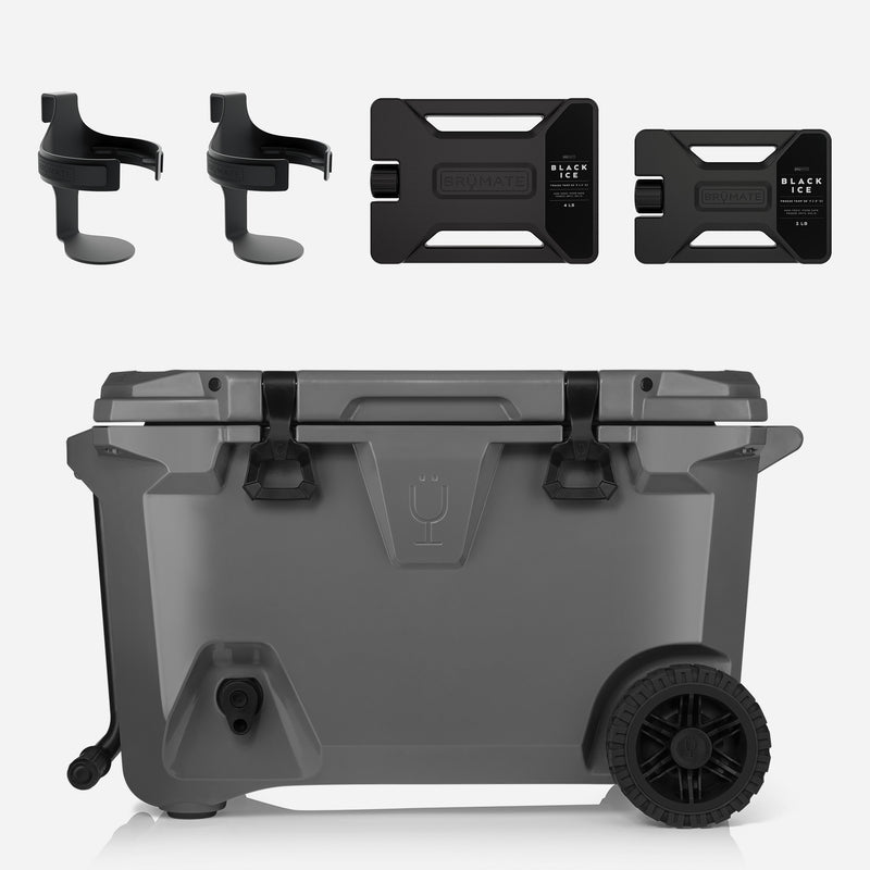 BrüTank 55-Quart Double Drink Holder Cooler Bundle | Charcoal