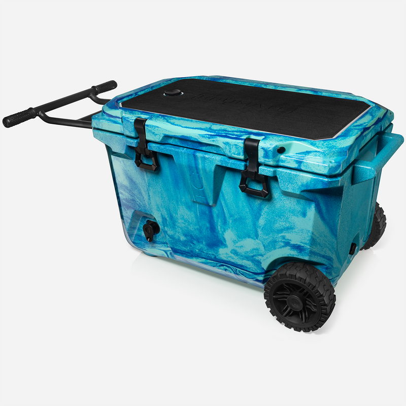 BrüTank 55-Quart Double Drink Holder Cooler Bundle | Ocean Swirl